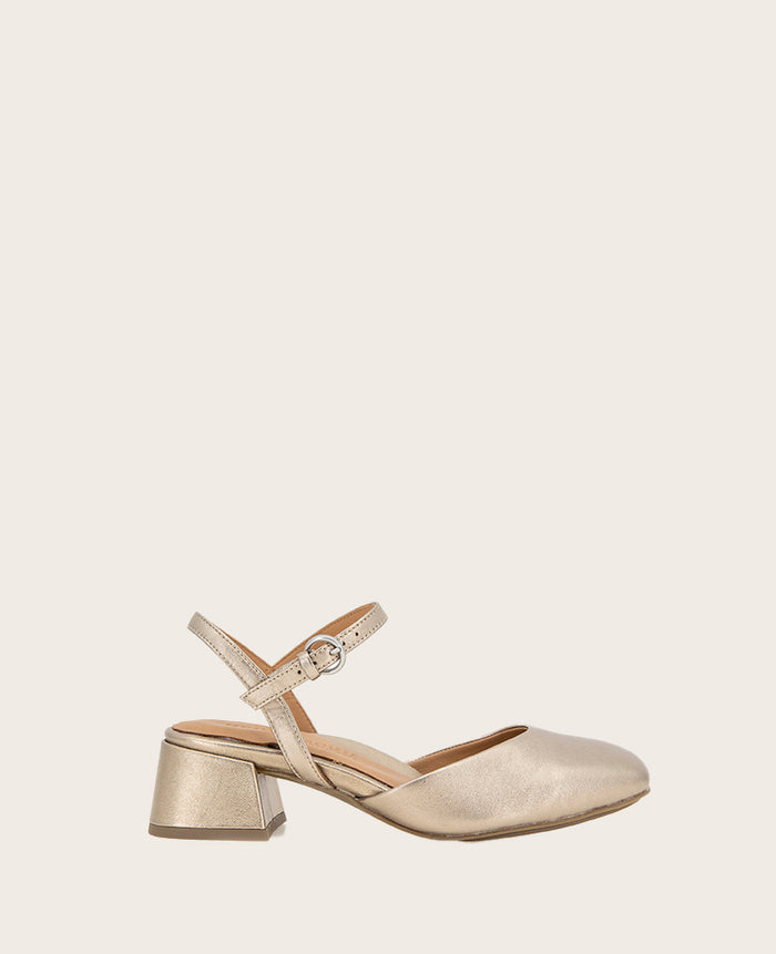GENTLE SOULS - Lucinda Metallic Closed Toe Strap Sandal