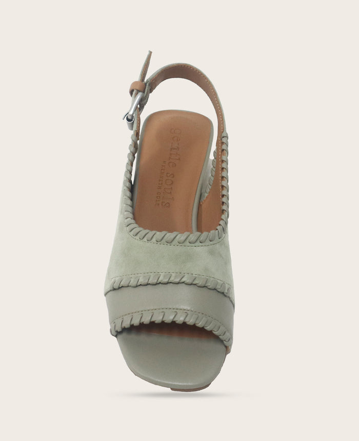 GENTLE SOULS - Samarra Suede Braided Detail Slingback Heel