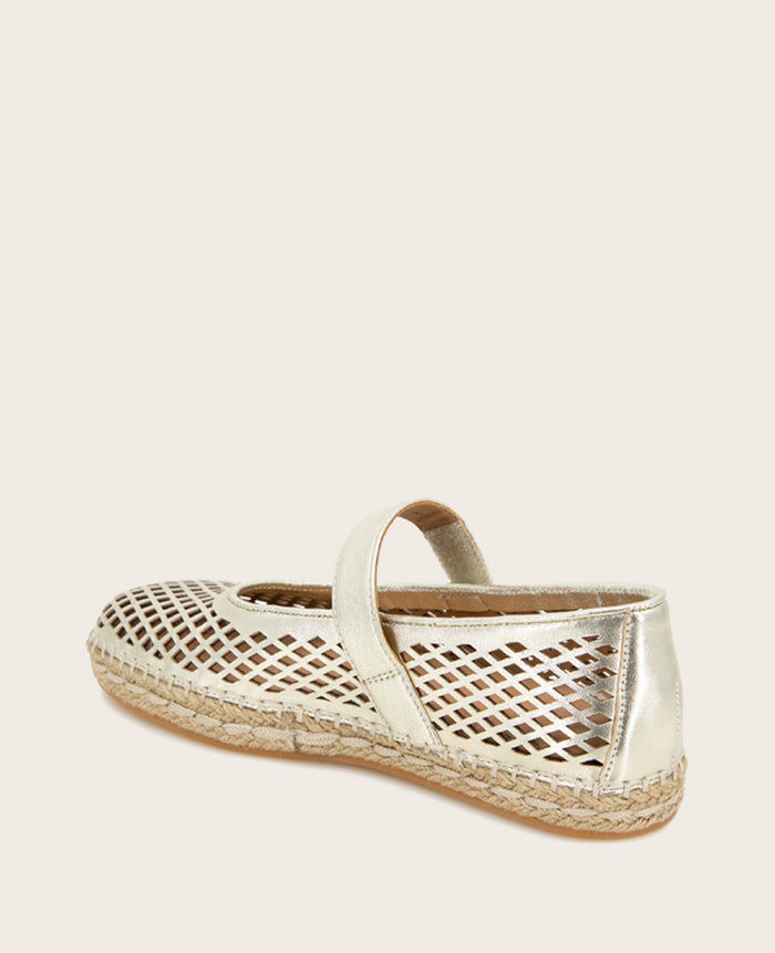 GENTLE SOULS - Sienna Metallic Fish Net Mary Jane Espadrille
