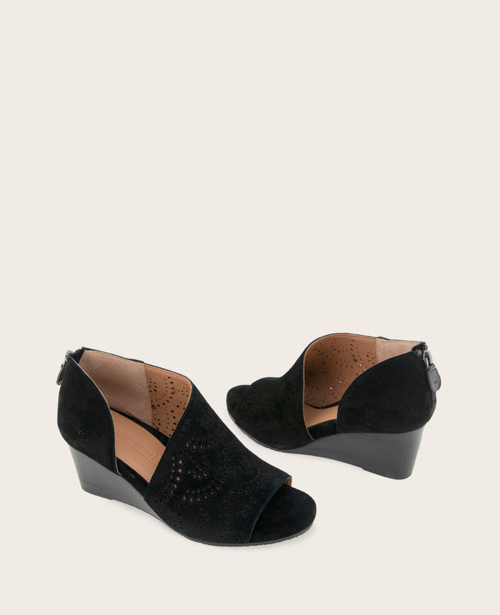 GENTLE SOULS - Talerie Suede Perforated Wedge Sandal