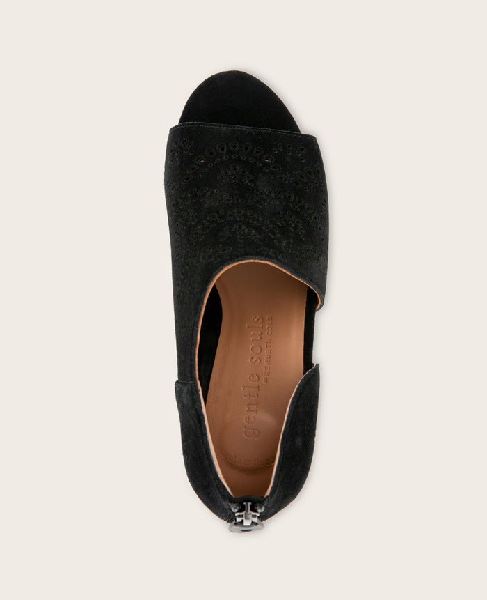 GENTLE SOULS - Talerie Suede Perforated Wedge Sandal