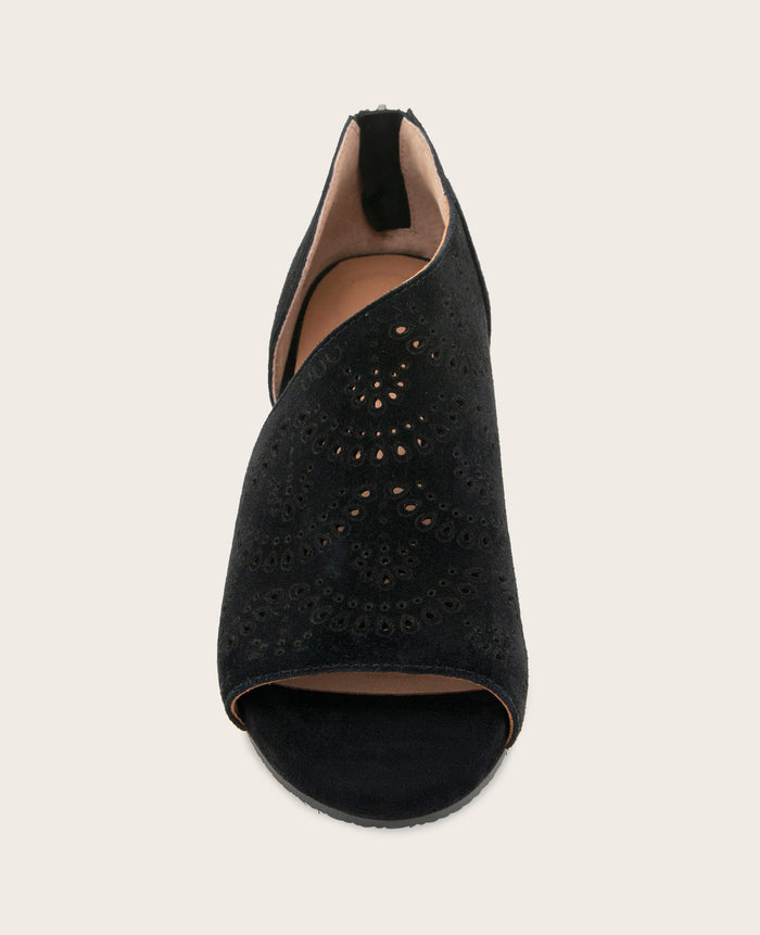 GENTLE SOULS - Talerie Suede Perforated Wedge Sandal