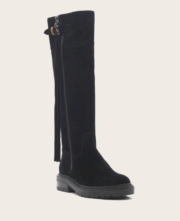 GENTLE SOULS - Wheron Suede Tassel Pull Side Zip Lug Boot