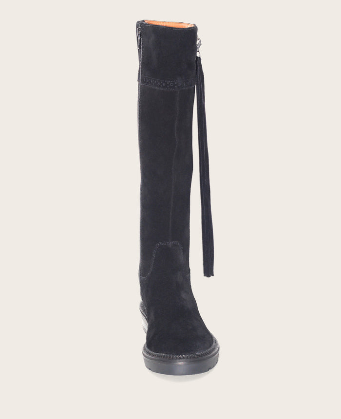 GENTLE SOULS - Wheron Suede Tassel Pull Side Zip Lug Boot
