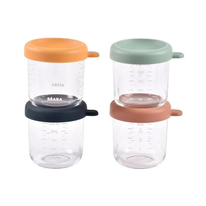 Glass Baby Food Containers - 250ml, Set of 4