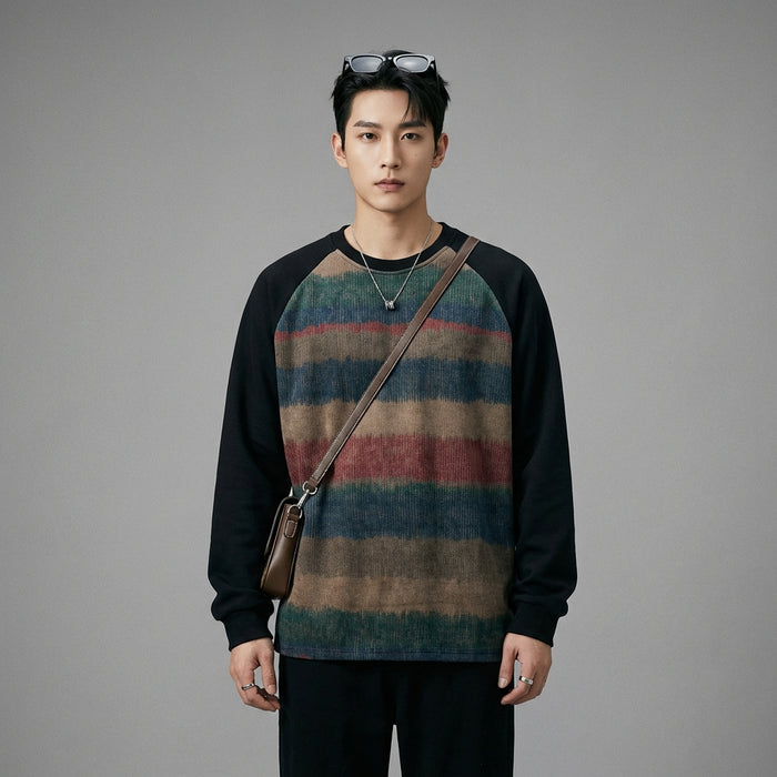 Sweat-shirt homme col rond dégradé noir - Koreanxwear - Taille M