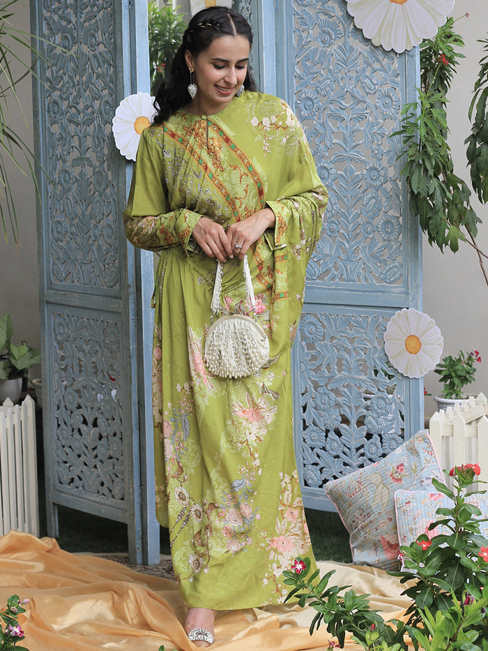 Bagh Drape Green Festive Dress | Shop New Arrivals