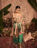 Rasmalai Green Satin Silk Kurta Pant Dupatta Set