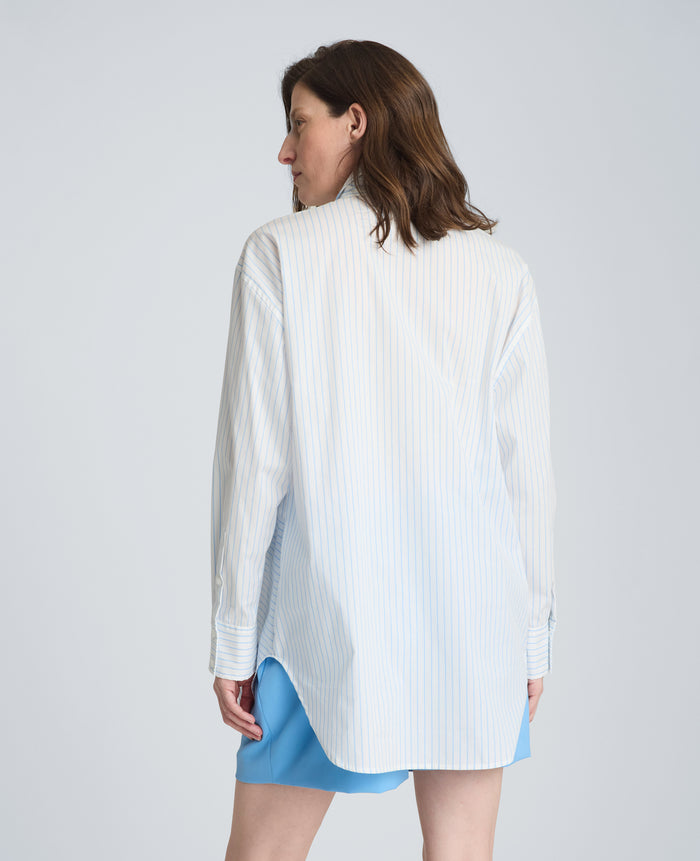 Half Zip Front Paneled Long Sleeve Shirt