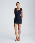 Halter Neck Zipper Front Mini Dress