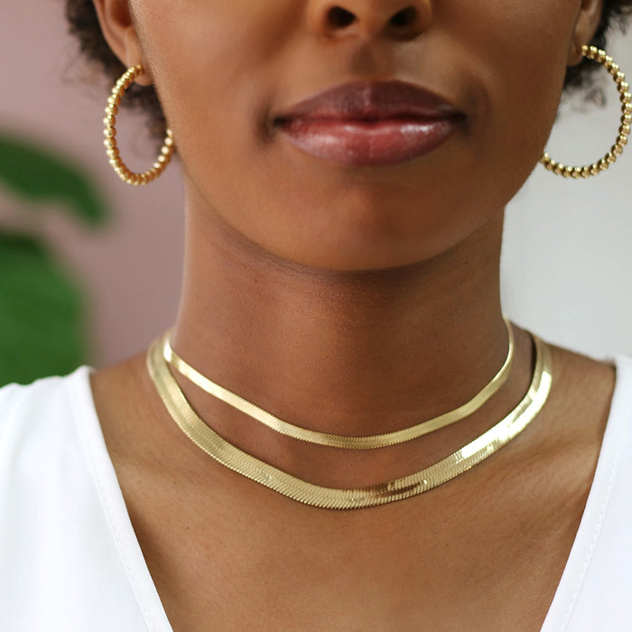 taudrey happiness necklace herringbone chain