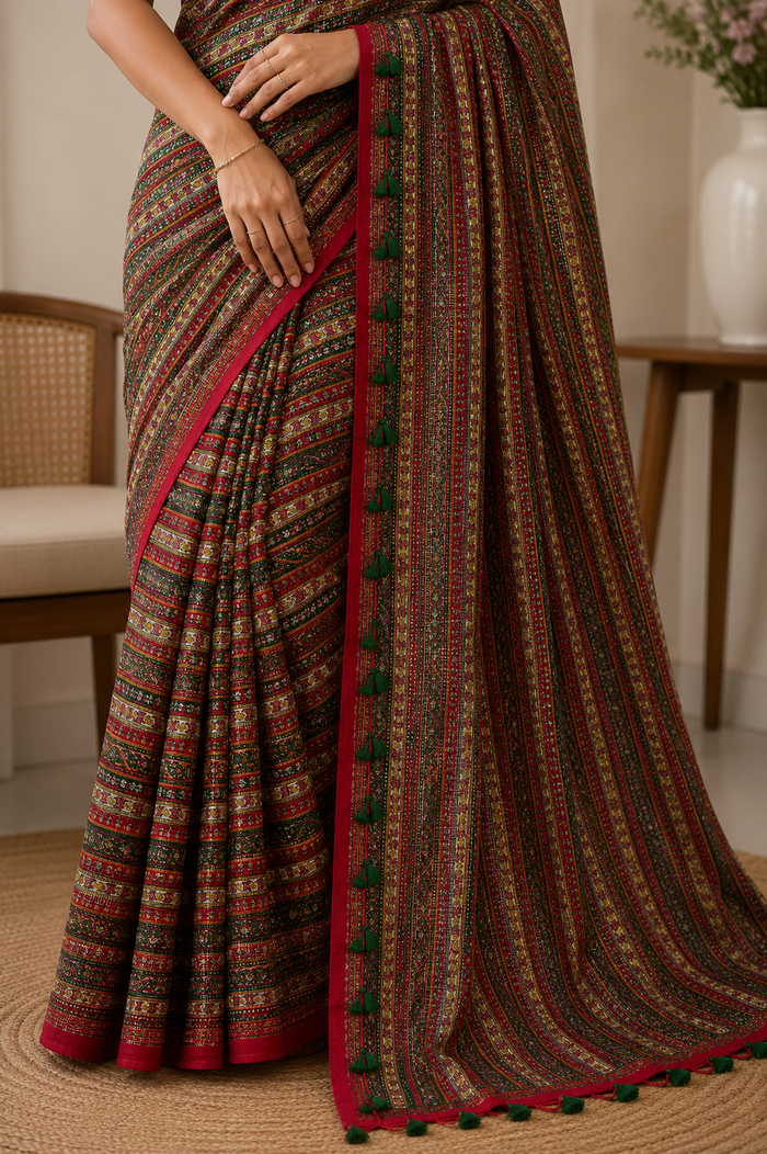 Heritage Print Georgette Saree