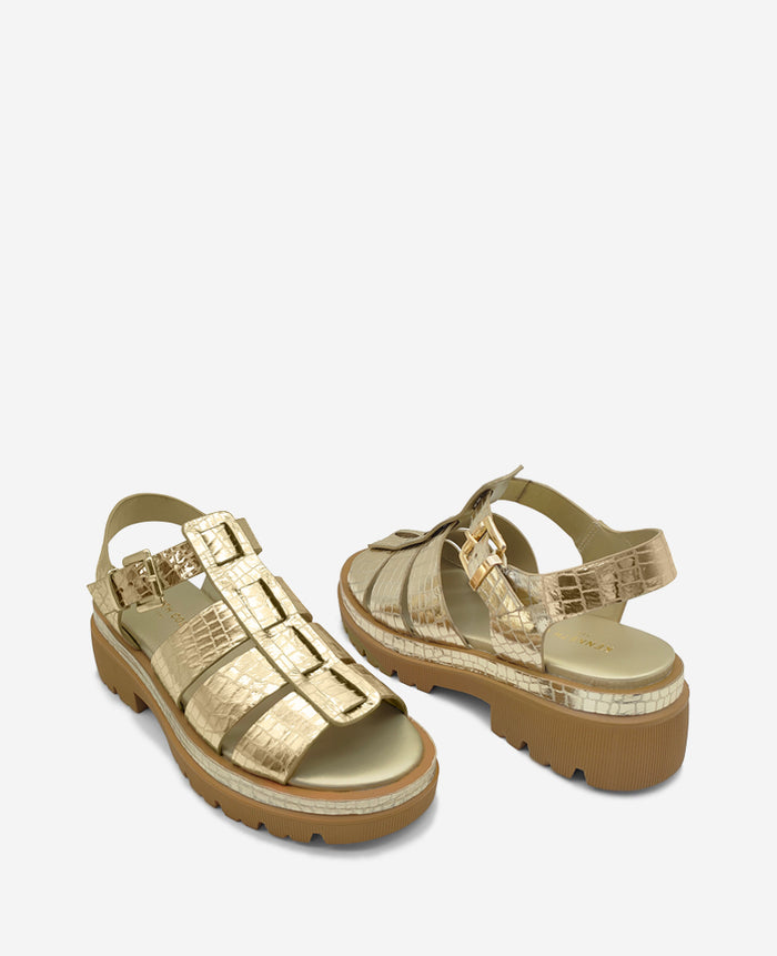 Herron Metallic Platform Fisherman Sandal