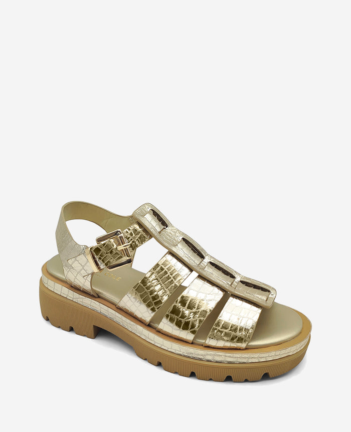 Herron Metallic Platform Fisherman Sandal