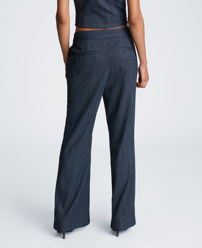 High Rise Fly Front Flare Pant with Slit