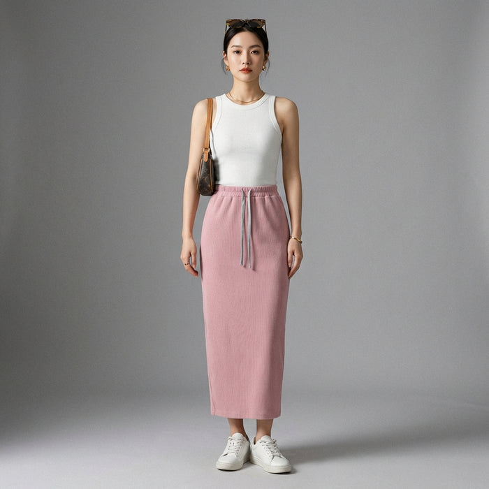 Jupe longue évasée taille haute femme - K-fashion élégante et confortable - Taille S