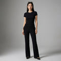 Pantalon droit taille haute décontracté femme - Koreanxwear - Taille S