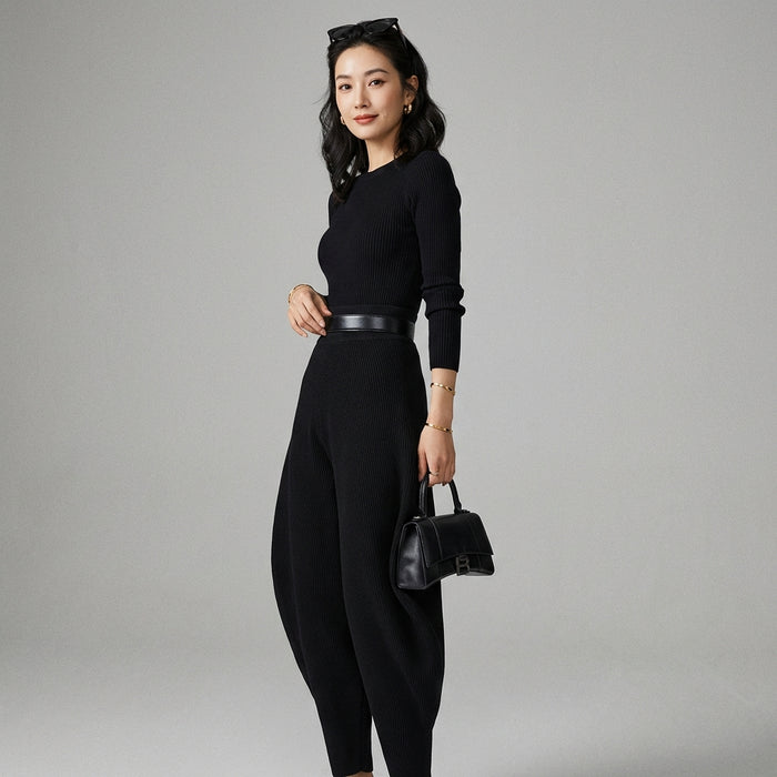 Pantalon large blanc taille haute pour femme - Koreanxwear - Taille one size