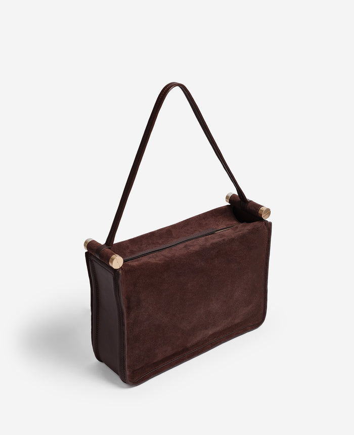 Highline Large Suede Top Handle Shoulder Bag