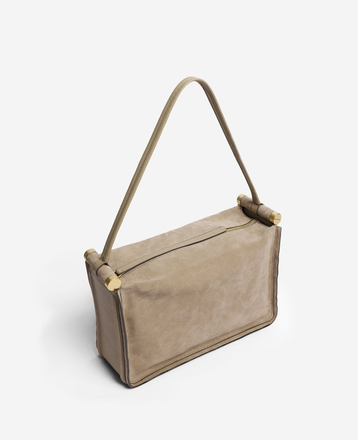 Highline Large Suede Top Handle Shoulder Bag
