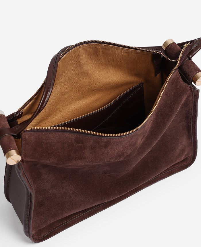 Highline Large Suede Top Handle Shoulder Bag