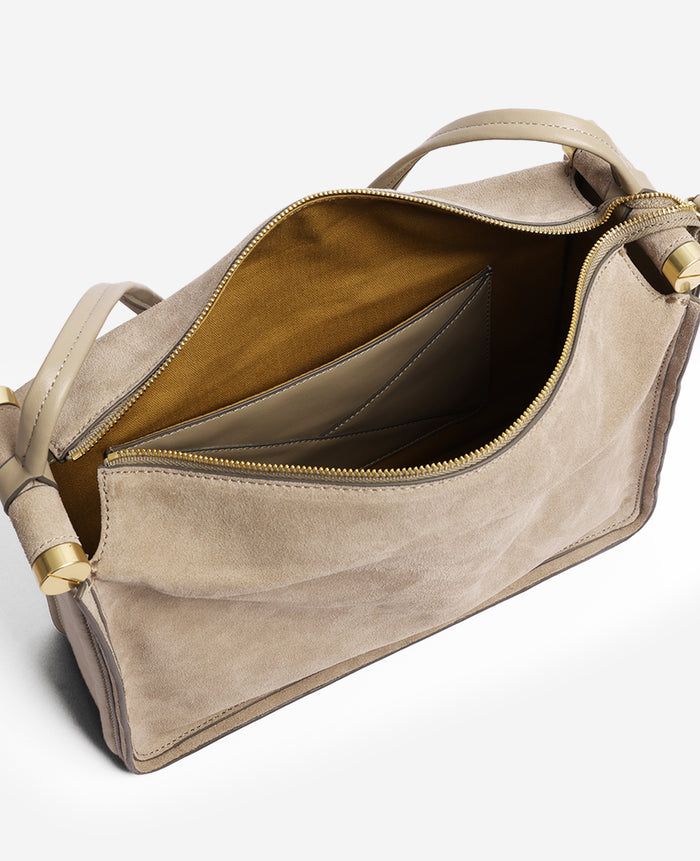 Highline Large Suede Top Handle Shoulder Bag