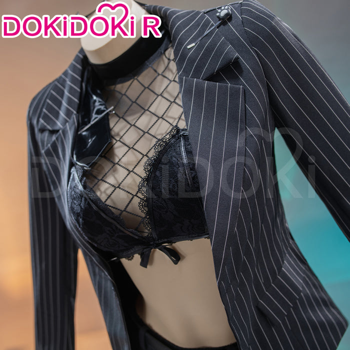 【In Stock】DokiDoki-R Game Cosplay Costume Black Sexy Dress Sharp Lesson