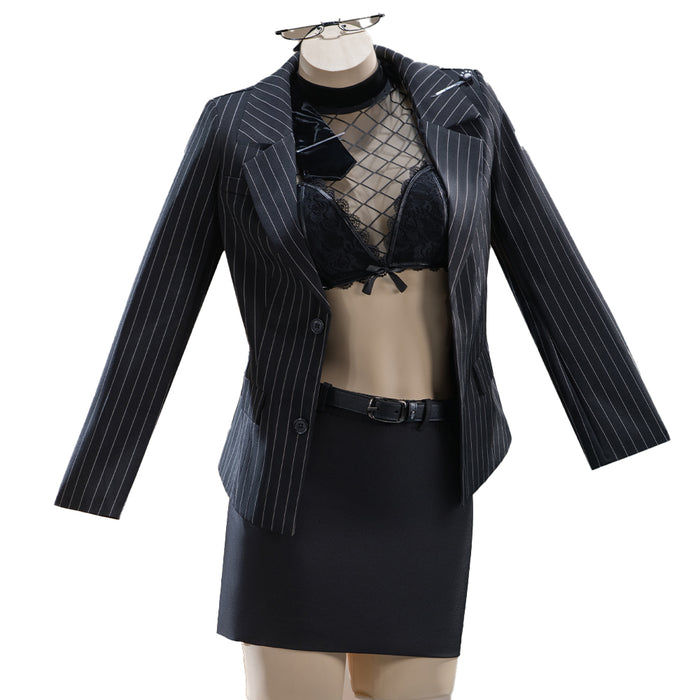 【In Stock】DokiDoki-R Game Cosplay Costume Black Sexy Dress Sharp Lesson