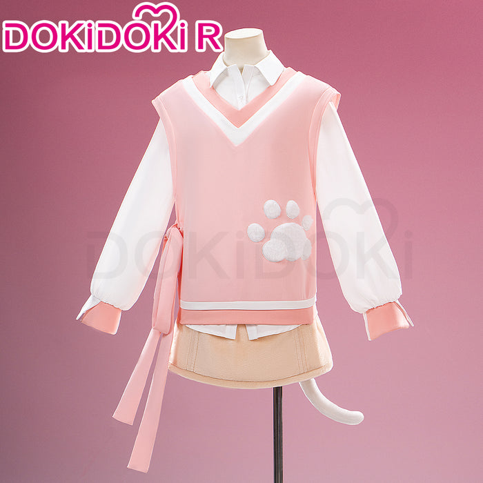 【In Stock】DokiDoki-R Game Cosplay Costume Daily Casual Wear Female Cute White Kitty