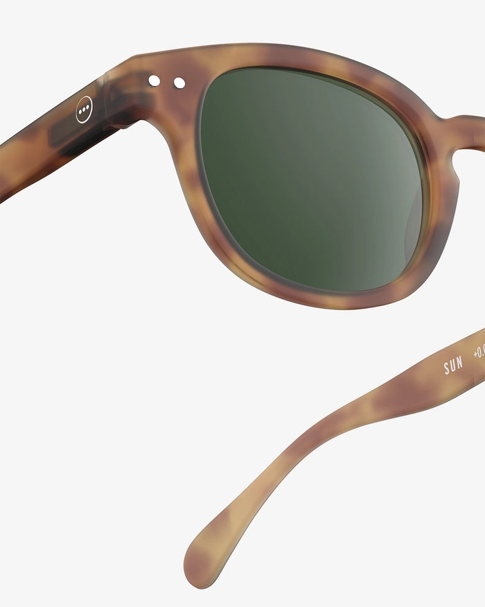 Izipizi Sunglasses #C - Soft Green Lenses - Havane