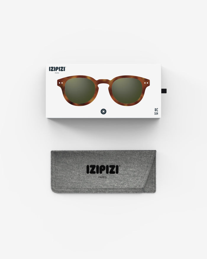 Izipizi Sunglasses #C - Soft Green Lenses - Havane