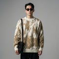 Pull jacquard color block unisexe ample - Koreanxwear - Taille M