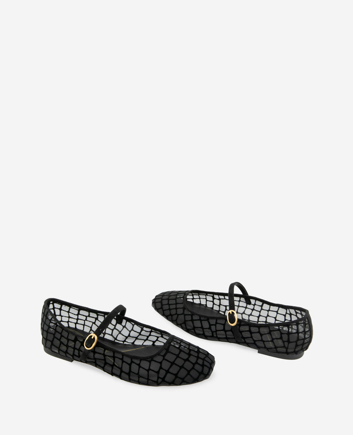 Jasper Croco Mesh Ballet Flat