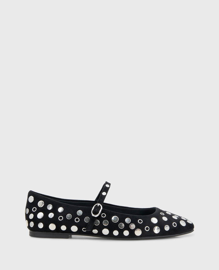 Jasper Suede Stud Ballet Flat