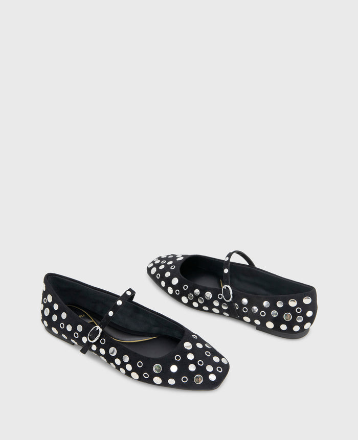 Jasper Suede Stud Ballet Flat