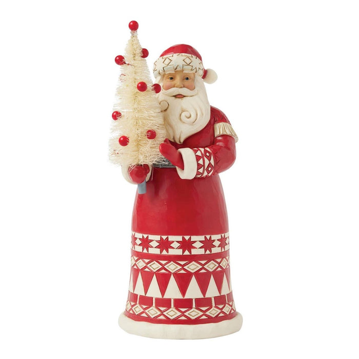 Jim Shore Nordic Noel Santa With Sisal Tree Figurine