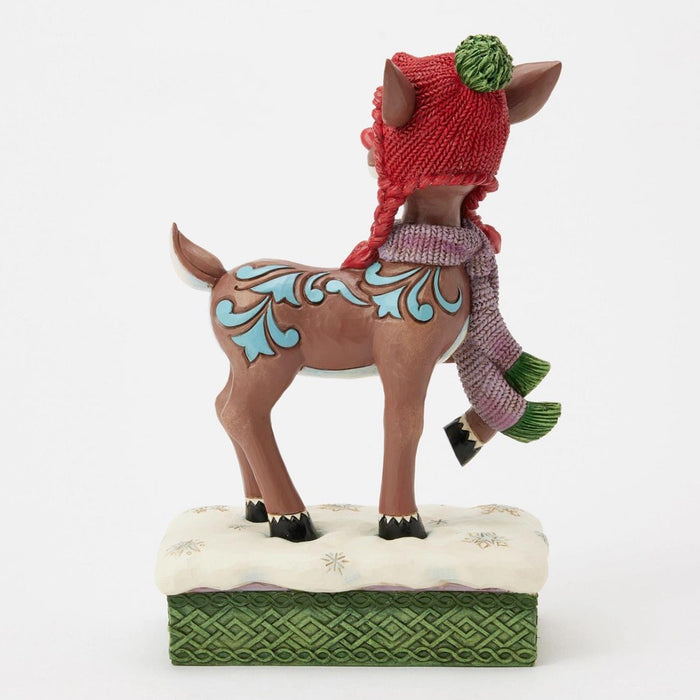 Jim Shore Rudolph With Knit Hat Figurine