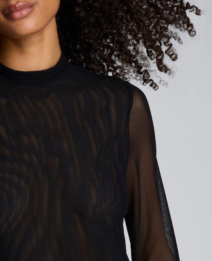 Jodie Mock Neck Mixed Media Dress