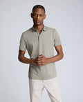 Knit Two-Toned Button Polo