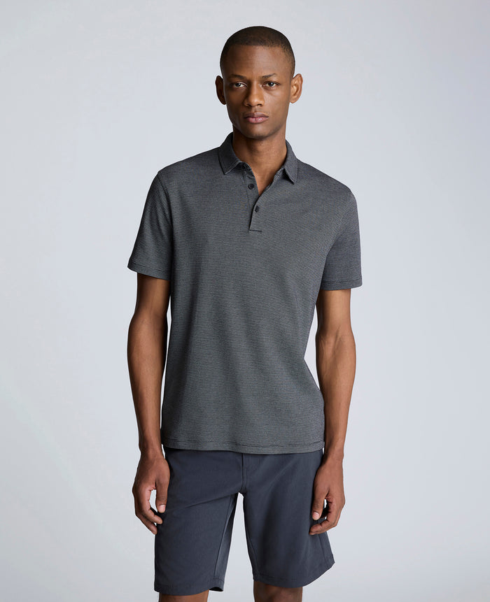 Knit Two-Toned Button Polo