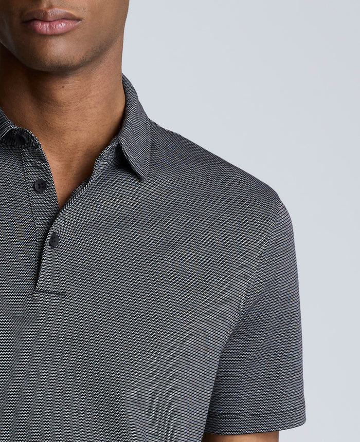 Knit Two-Toned Button Polo