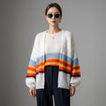 Cardigan ample tricoté blanc - Mode coréenne féminine - Taille S