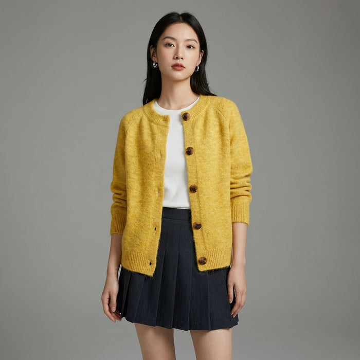 Cardigan maille col rond boutons ample gris - Koreanxwear - Taille One Size