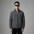 Pull zippé col montant tricoté gris foncé - Koreanxwear - Taille M