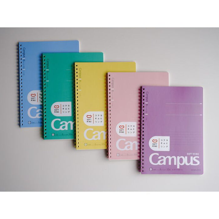 Kokuyo Campus Soft Ring Notebook | B5 - 40 Sheets - 6mm Dotted Line | Pink