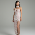 Korean Backless Slit Long Dress