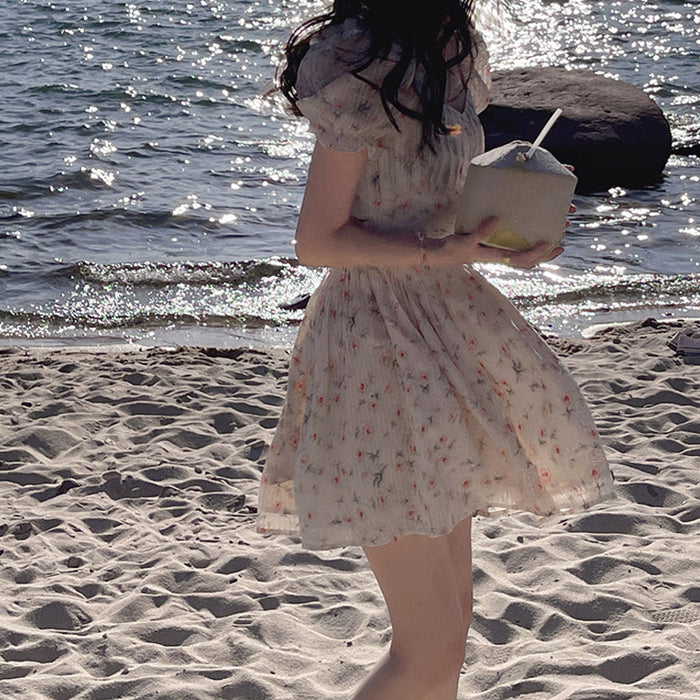 Korean Chiffon Floral Mini Dress