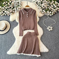 Korean Knitted Turtleneck Set