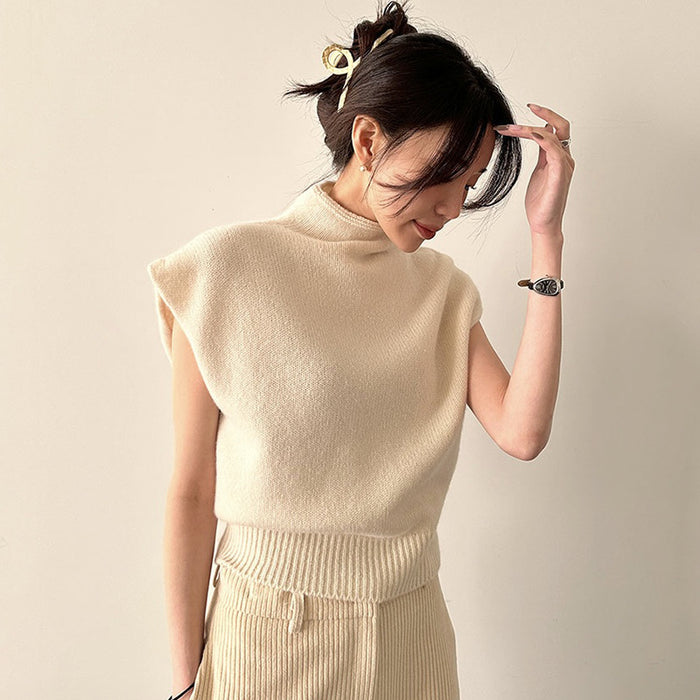 Korean Sleeveless Turtleneck Sweater