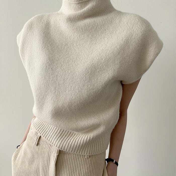 Korean Sleeveless Turtleneck Sweater